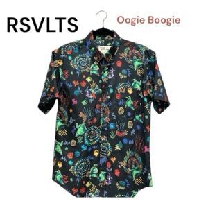 RSVLTS Men's Disney Nightmare Before Christmas Oogie Boogie button down